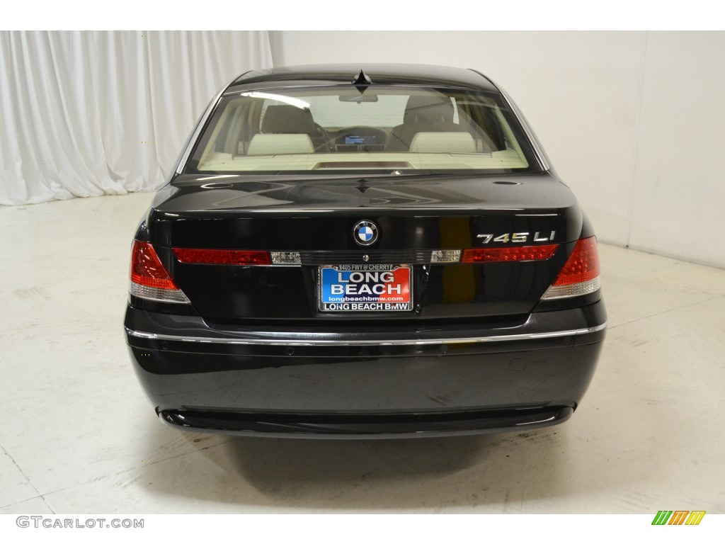 2004 7 Series 745Li Sedan - Jet Black / Dark Beige/Beige III photo #7