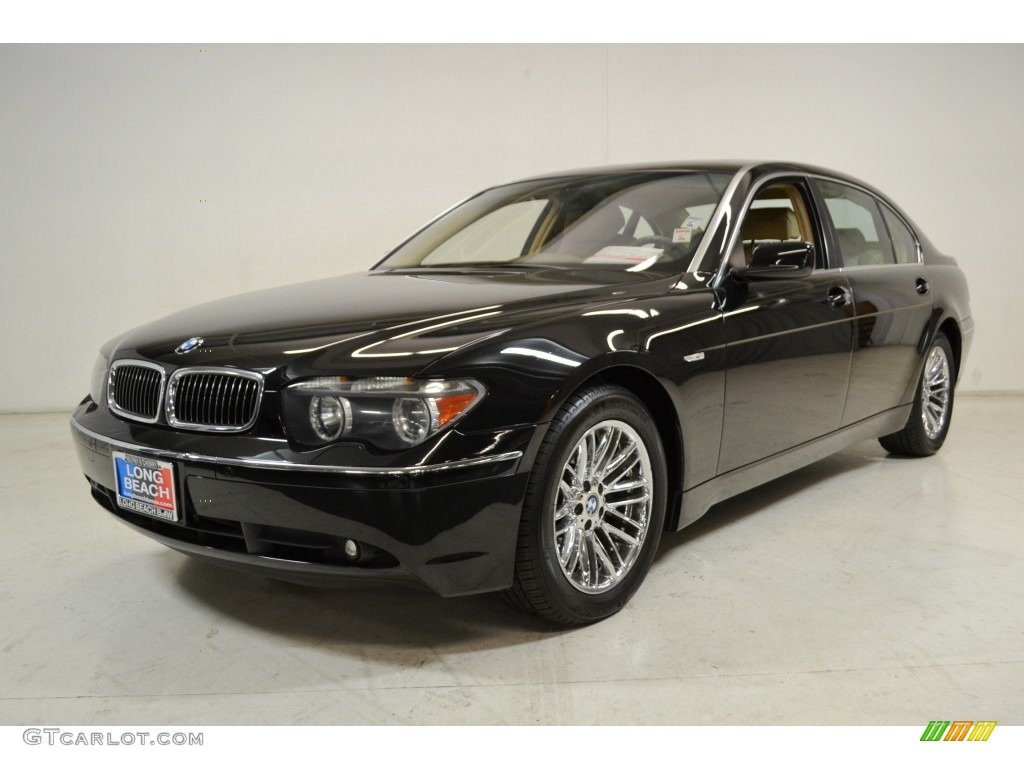 2004 7 Series 745Li Sedan - Jet Black / Dark Beige/Beige III photo #10