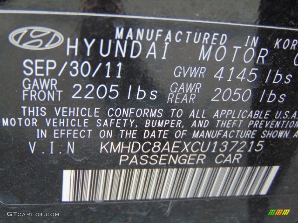 2012 Elantra SE Touring - Black Noir Pearl / Black photo #19