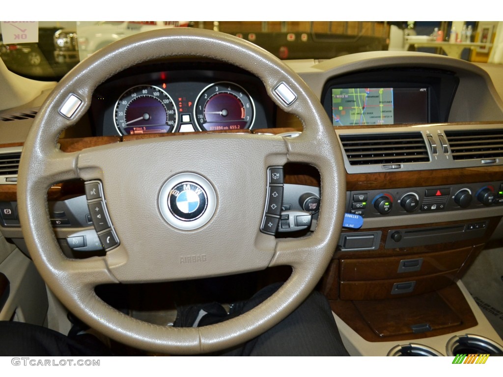 2004 7 Series 745Li Sedan - Jet Black / Dark Beige/Beige III photo #24