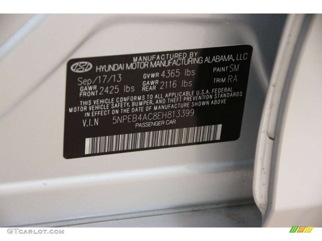 2014 Sonata GLS - Radiant Silver / Gray photo #17