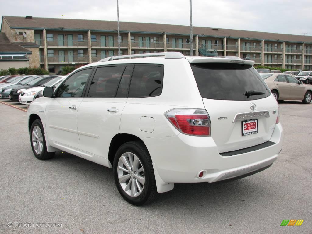 2008 Highlander Hybrid Limited 4WD - Blizzard White Pearl / Sand Beige photo #8