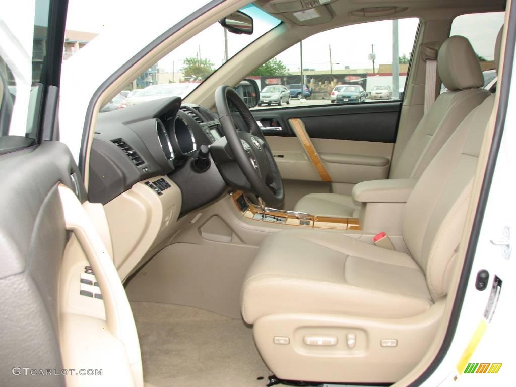 2008 Highlander Hybrid Limited 4WD - Blizzard White Pearl / Sand Beige photo #9