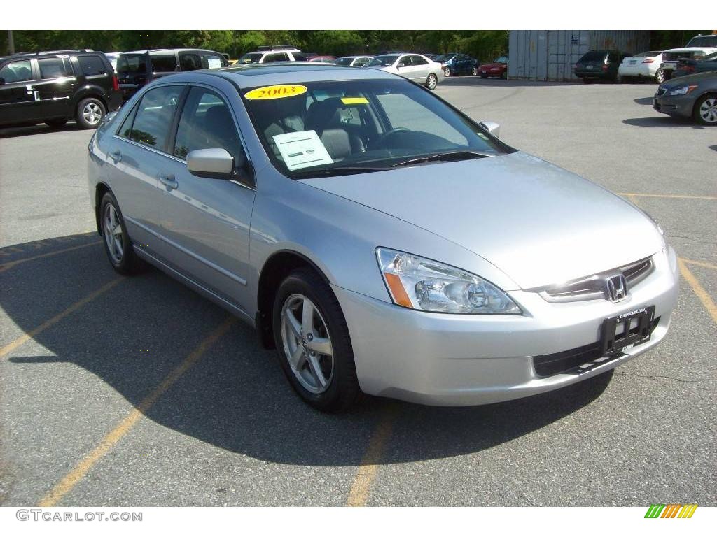 2003 Accord EX Sedan - Satin Silver Metallic / Black photo #1