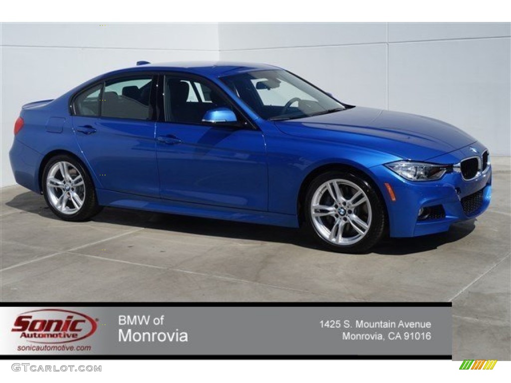 2015 3 Series 328i Sedan - Estoril Blue / Black photo #1