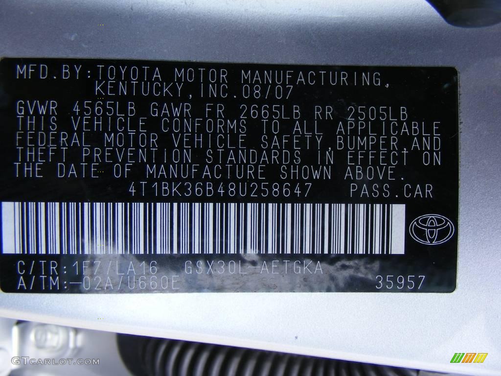 2008 Avalon XLS - Classic Silver Metallic / Ash Gray photo #44