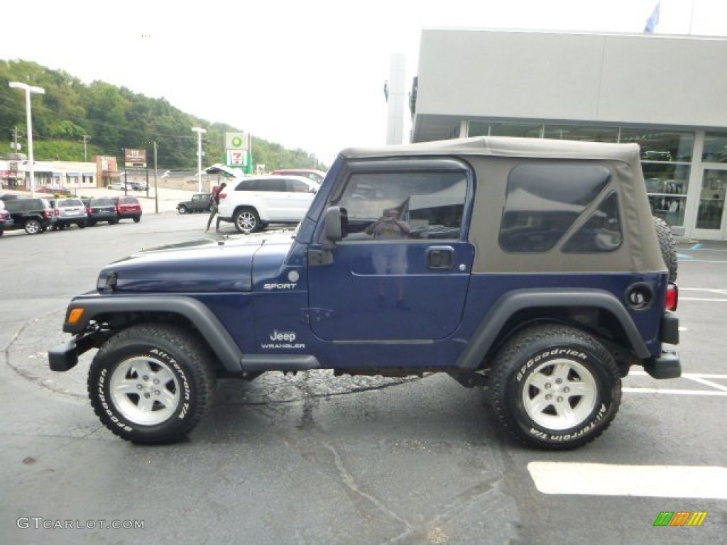 2004 Wrangler Sport 4x4 - Patriot Blue Pearl / Khaki photo #2