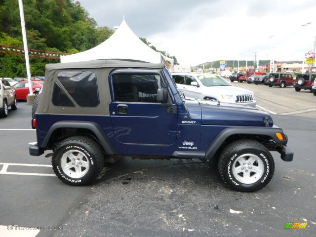 2004 Wrangler Sport 4x4 - Patriot Blue Pearl / Khaki photo #6