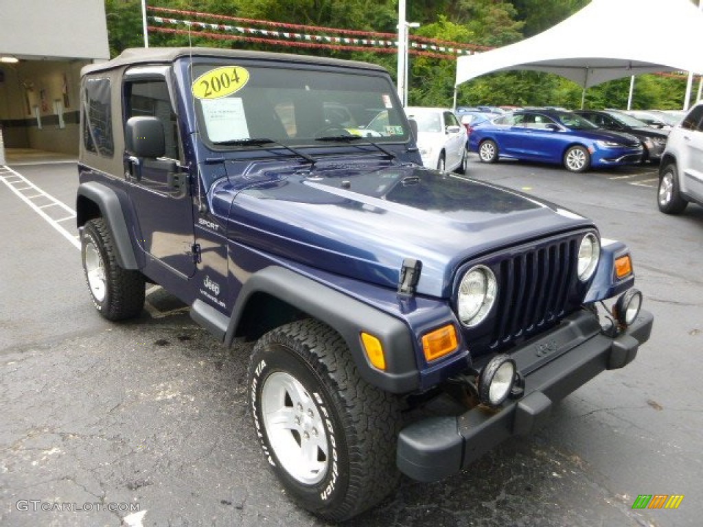 Patriot Blue Pearl 2004 Jeep Wrangler Sport 4x4 Exterior Photo #96627809