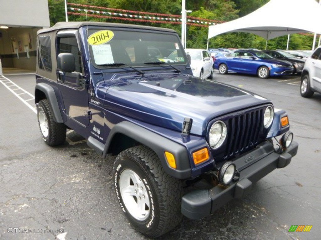 2004 Wrangler Sport 4x4 - Patriot Blue Pearl / Khaki photo #7