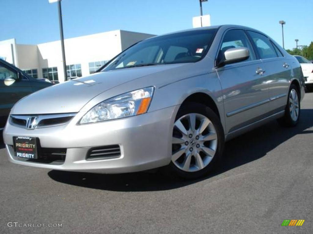 2007 Accord EX-L V6 Sedan - Alabaster Silver Metallic / Black photo #1
