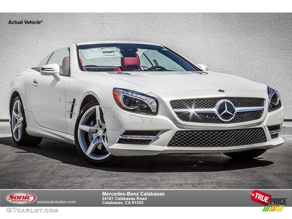 2015 SL 550 Roadster - Polar White / Bengal Red/Black photo #1