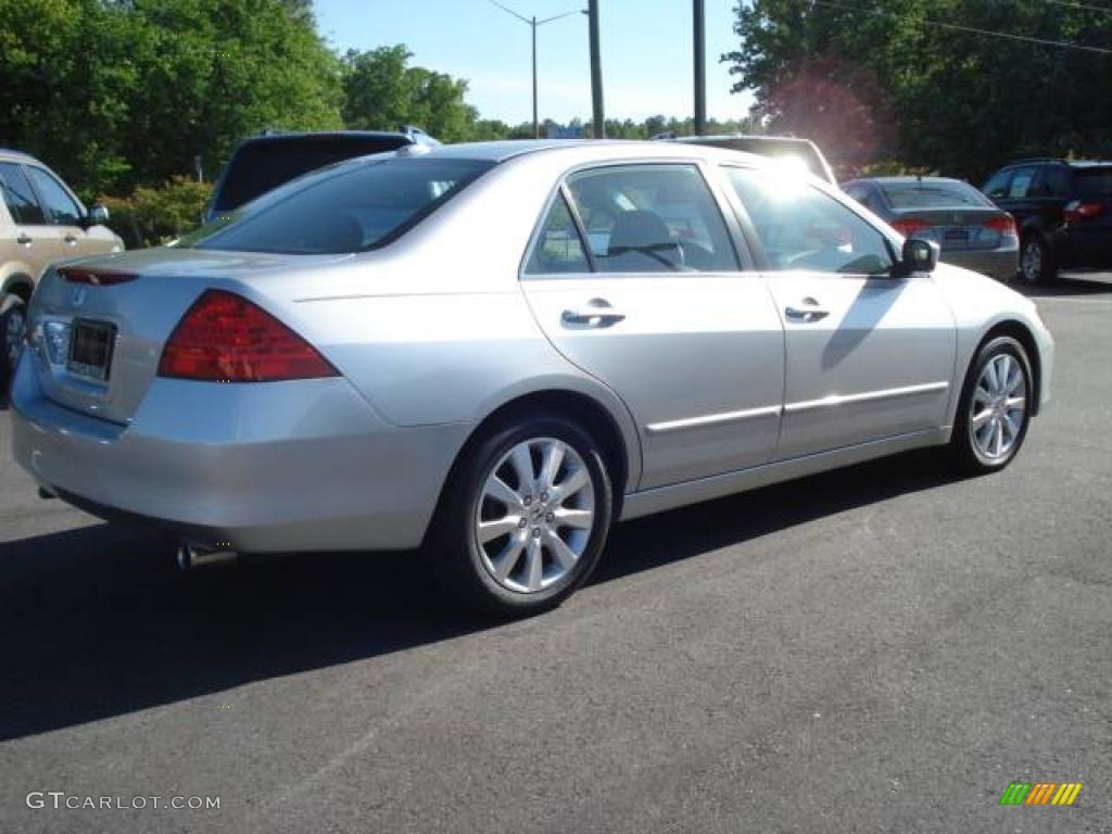 2007 Accord EX-L V6 Sedan - Alabaster Silver Metallic / Black photo #6