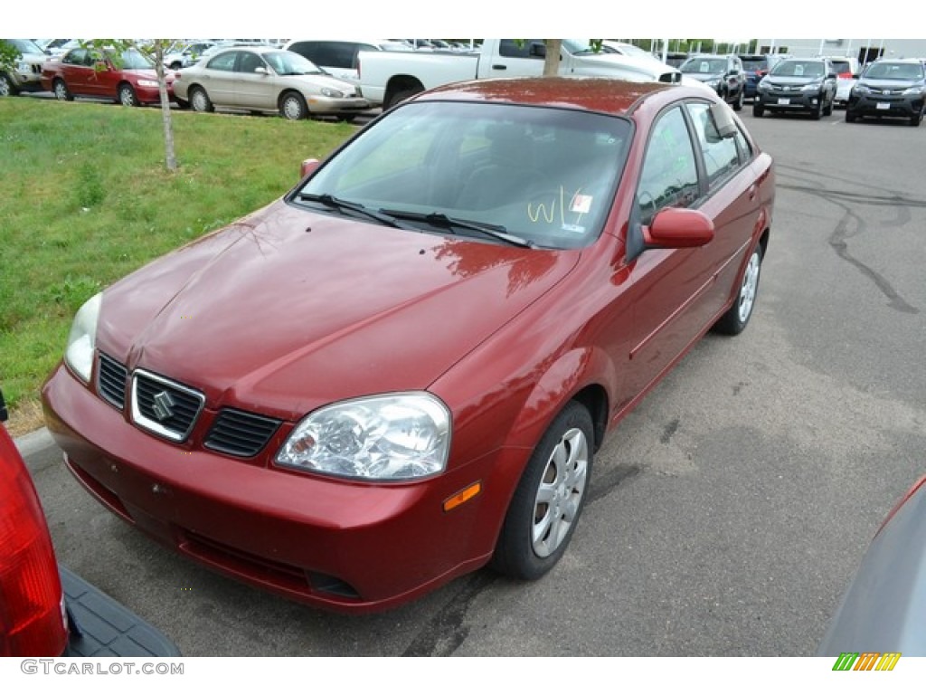 2004 Forenza S - Fusion Red Metallic / Gray photo #4