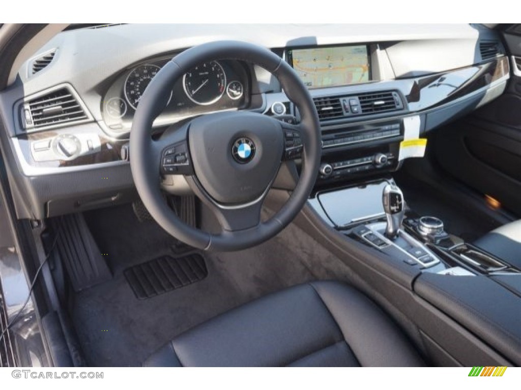 Black Interior 2015 BMW 5 Series 528i Sedan Photo #96644492