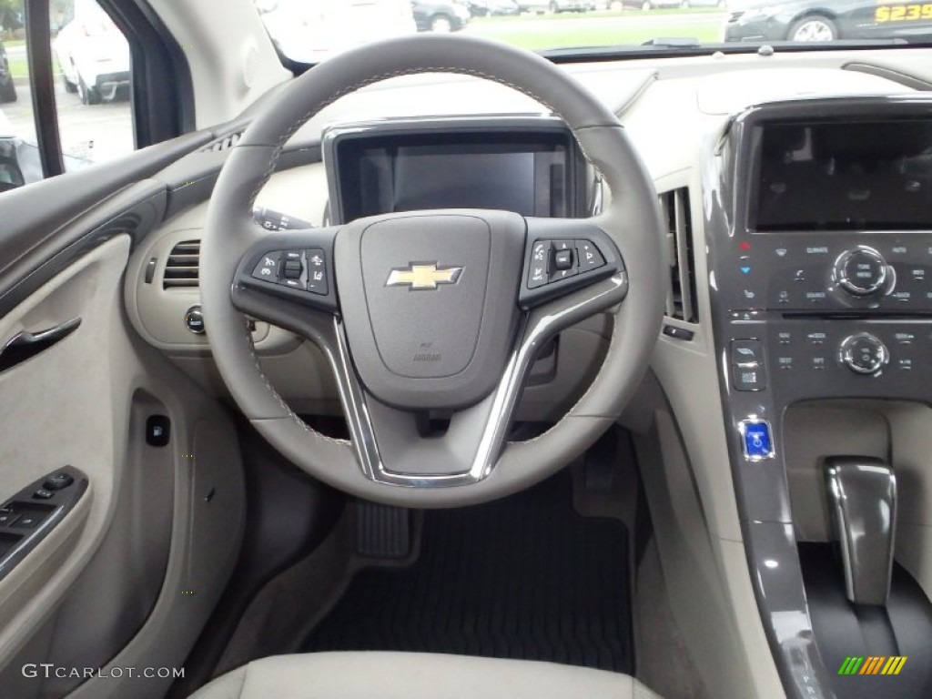 2015 Chevrolet Volt Standard Volt Model Pebble Beige/Dark Accents Steering Wheel Photo #96646663