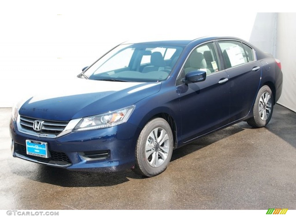 2014 Accord LX Sedan - Obsidian Blue Pearl / Gray photo #3