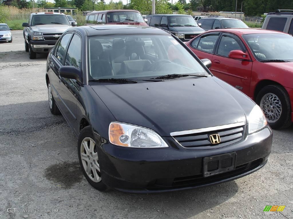 2003 Civic EX Sedan - Nighthawk Black Pearl / Gray photo #1