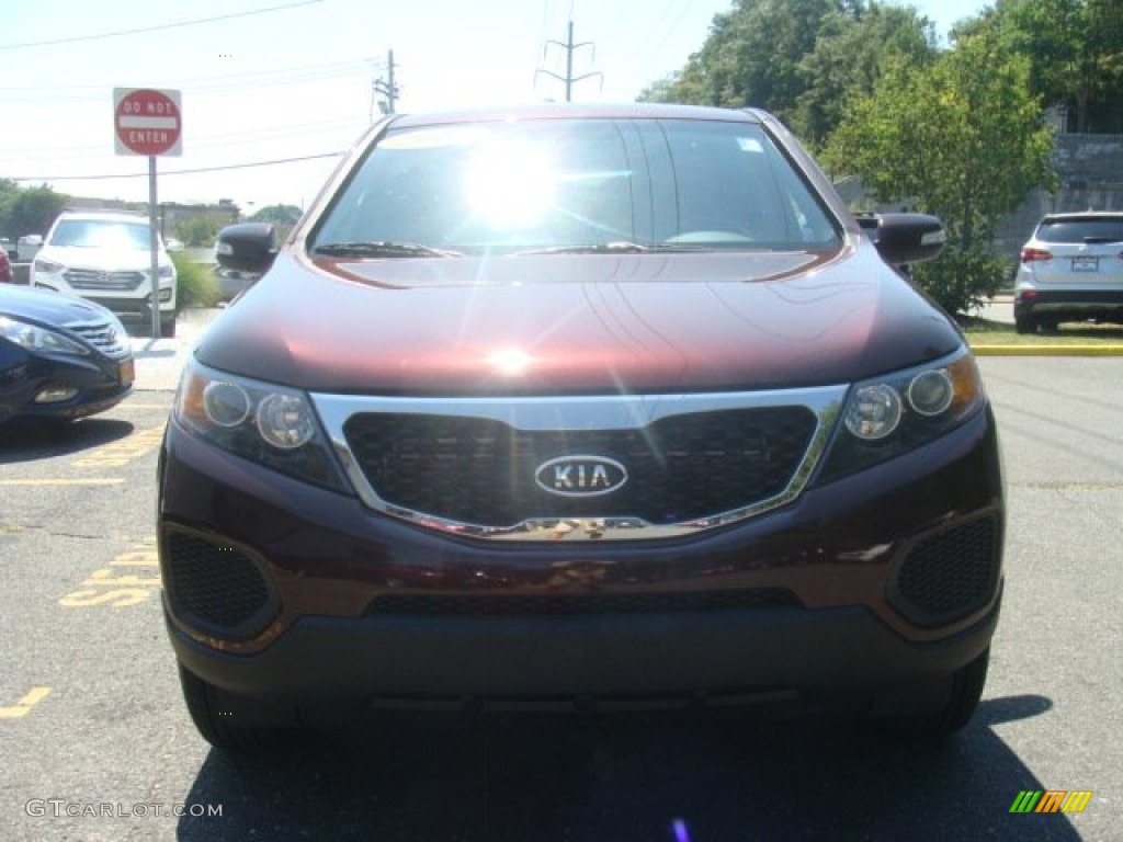 2012 Sorento LX AWD - Dark Cherry / Black photo #2