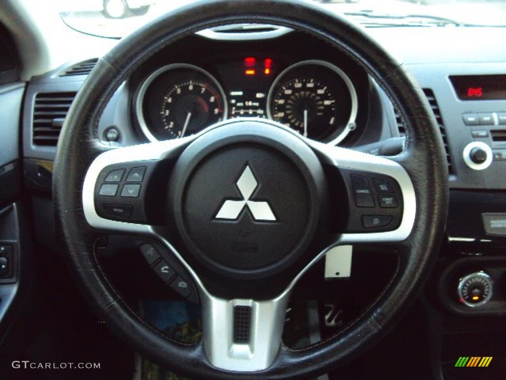 2012 Mitsubishi Lancer Evolution GSR Black Recaro Steering Wheel Photo #96656357