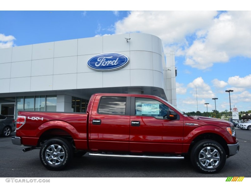 2014 F150 XLT SuperCrew 4x4 - Ruby Red / Steel Grey photo #2