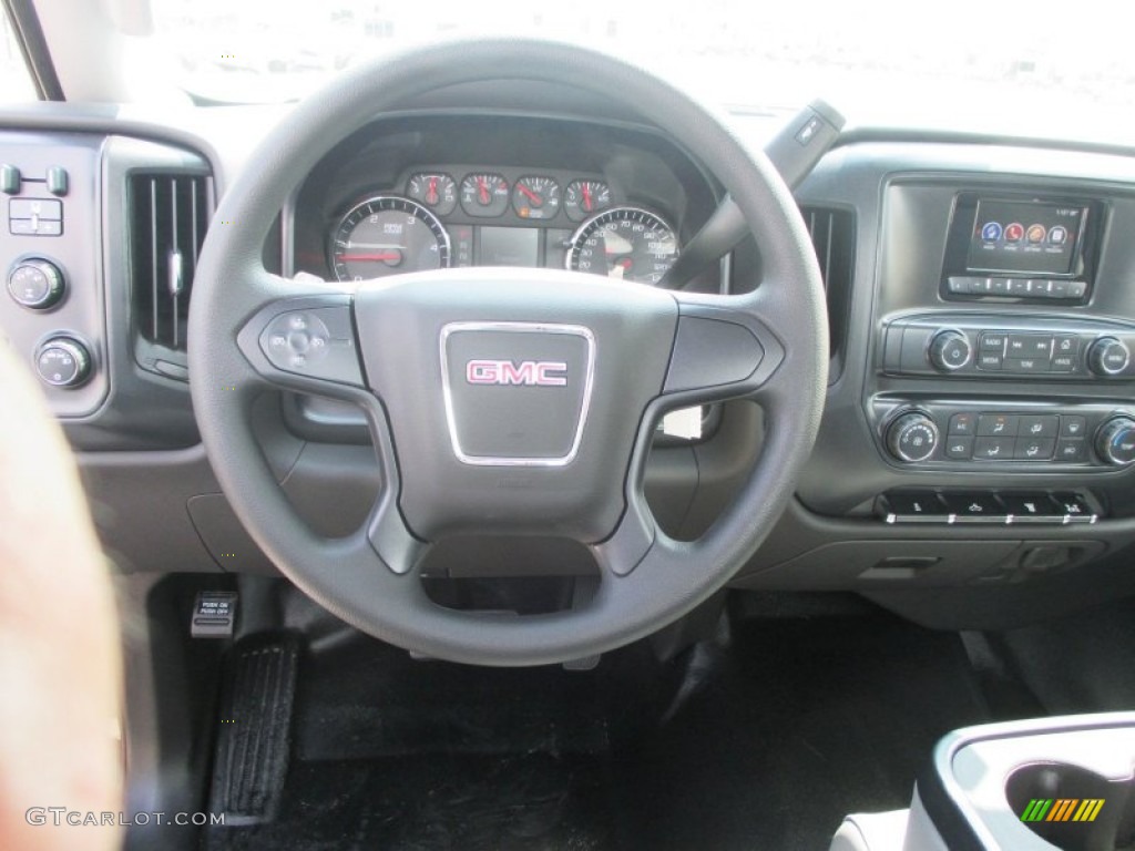 2015 GMC Sierra 3500HD Work Truck Regular Cab 4x4 Chassis Jet Black/Dark Ash Steering Wheel Photo #96660752