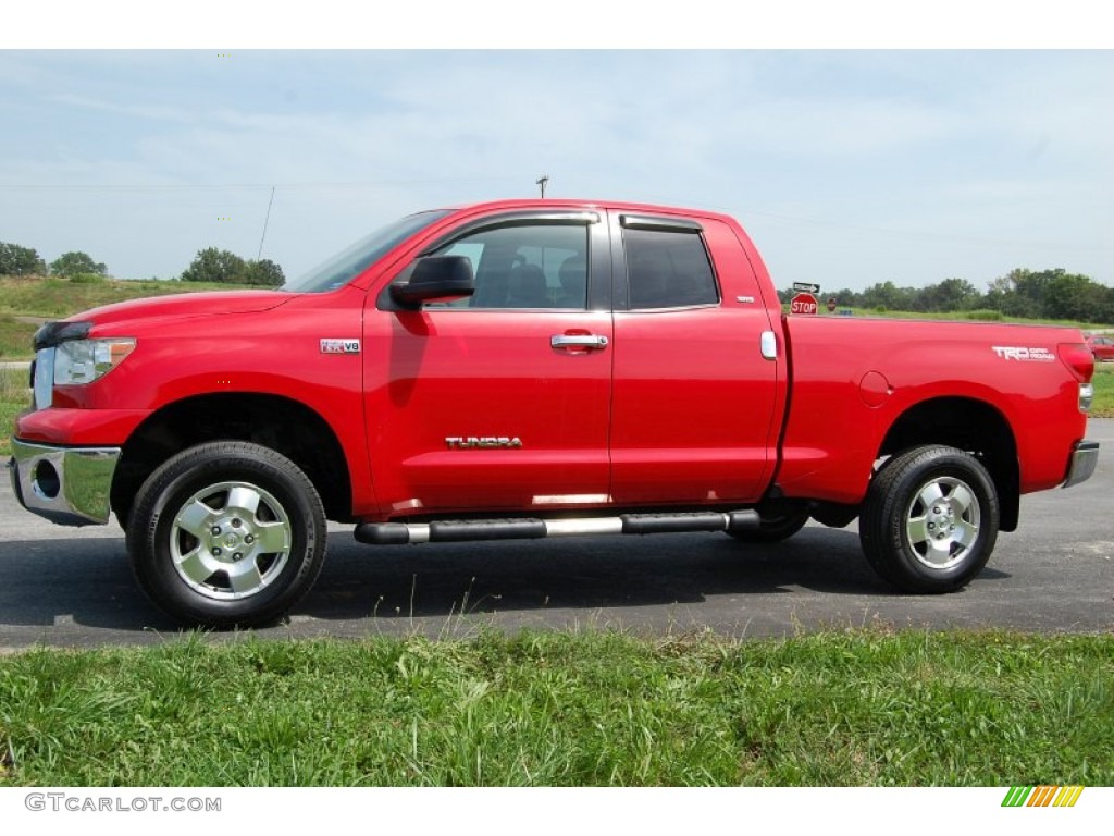 2007 Tundra SR5 Double Cab 4x4 - Radiant Red / Beige photo #2