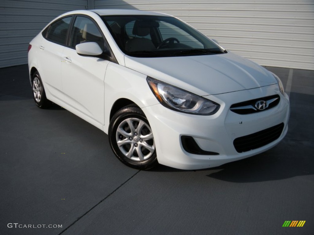 2013 Accent GLS 4 Door - Century White / Beige photo #1