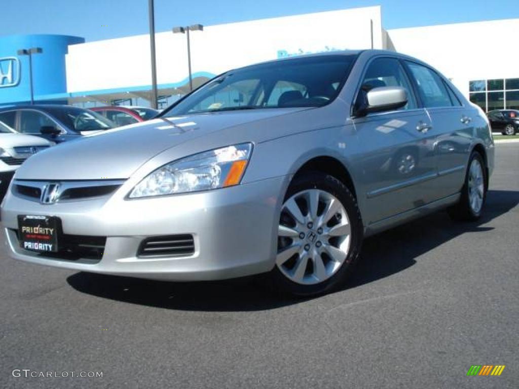 2007 Accord EX-L V6 Sedan - Alabaster Silver Metallic / Black photo #1