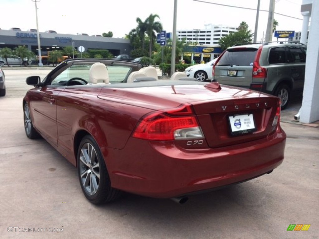 2011 C70 T5 - Flamenco Red Metallic / Soverign Hide Calcite Leather/Umbra Brown photo #3