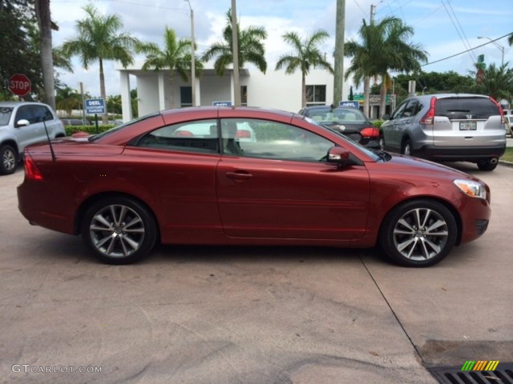 2011 C70 T5 - Flamenco Red Metallic / Soverign Hide Calcite Leather/Umbra Brown photo #6