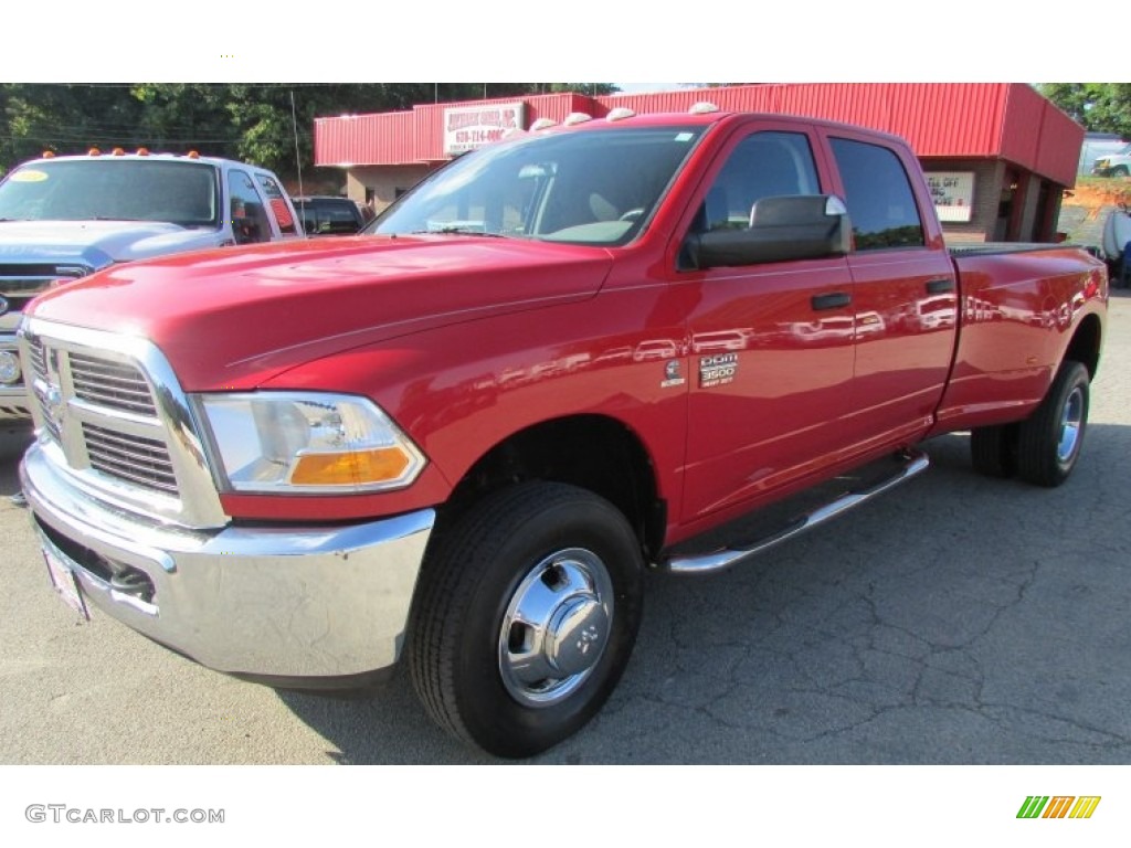 2011 Ram 3500 HD SLT Crew Cab 4x4 Dually - Bright Red / Dark Slate Gray/Medium Graystone photo #2