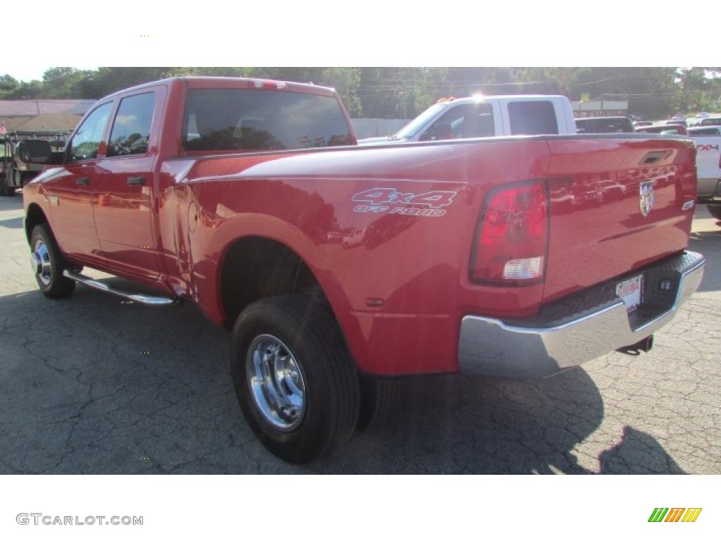 2011 Ram 3500 HD SLT Crew Cab 4x4 Dually - Bright Red / Dark Slate Gray/Medium Graystone photo #3