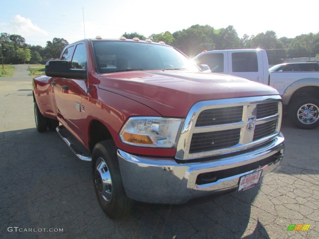 2011 Ram 3500 HD SLT Crew Cab 4x4 Dually - Bright Red / Dark Slate Gray/Medium Graystone photo #4