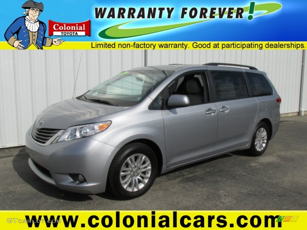 2012 Sienna XLE - Silver Sky Metallic / Light Gray photo #1