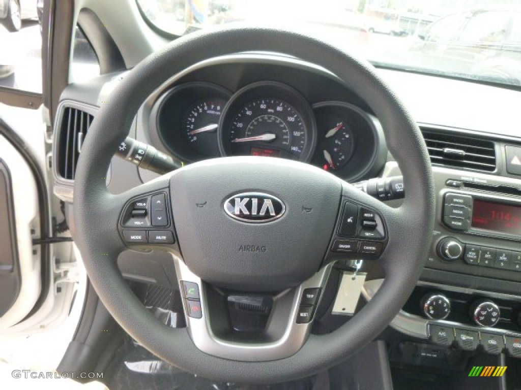 2015 Kia Rio 5-Door EX Black Steering Wheel Photo #96669398