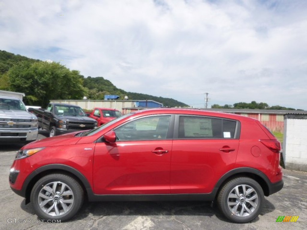 Signal Red 2015 Kia Sportage LX AWD Exterior Photo #96669554