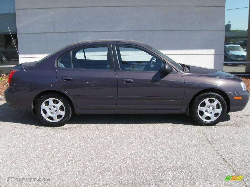 2002 Elantra GLS Sedan - Midnight Gray / Dark Gray photo #2