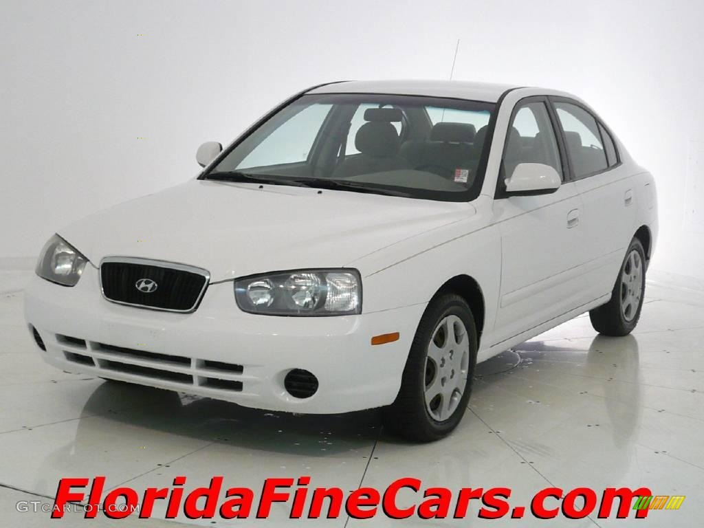 2003 Elantra GLS Sedan - Nordic White / Beige photo #1