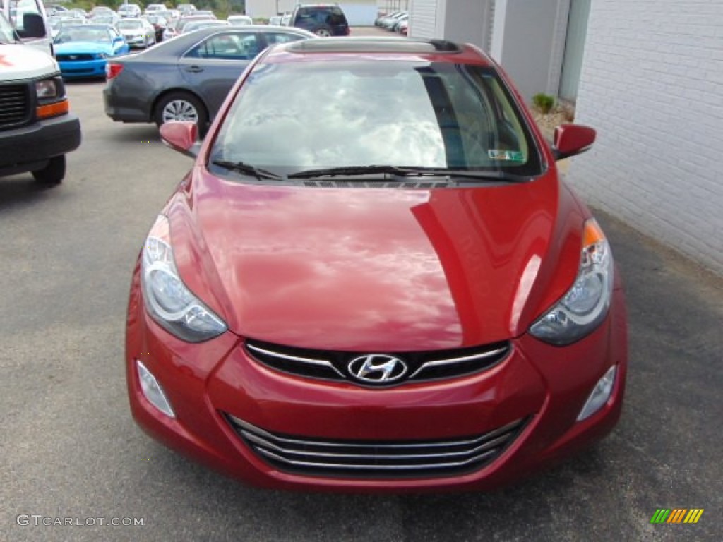 2013 Elantra Limited - Sparkling Ruby / Beige photo #5