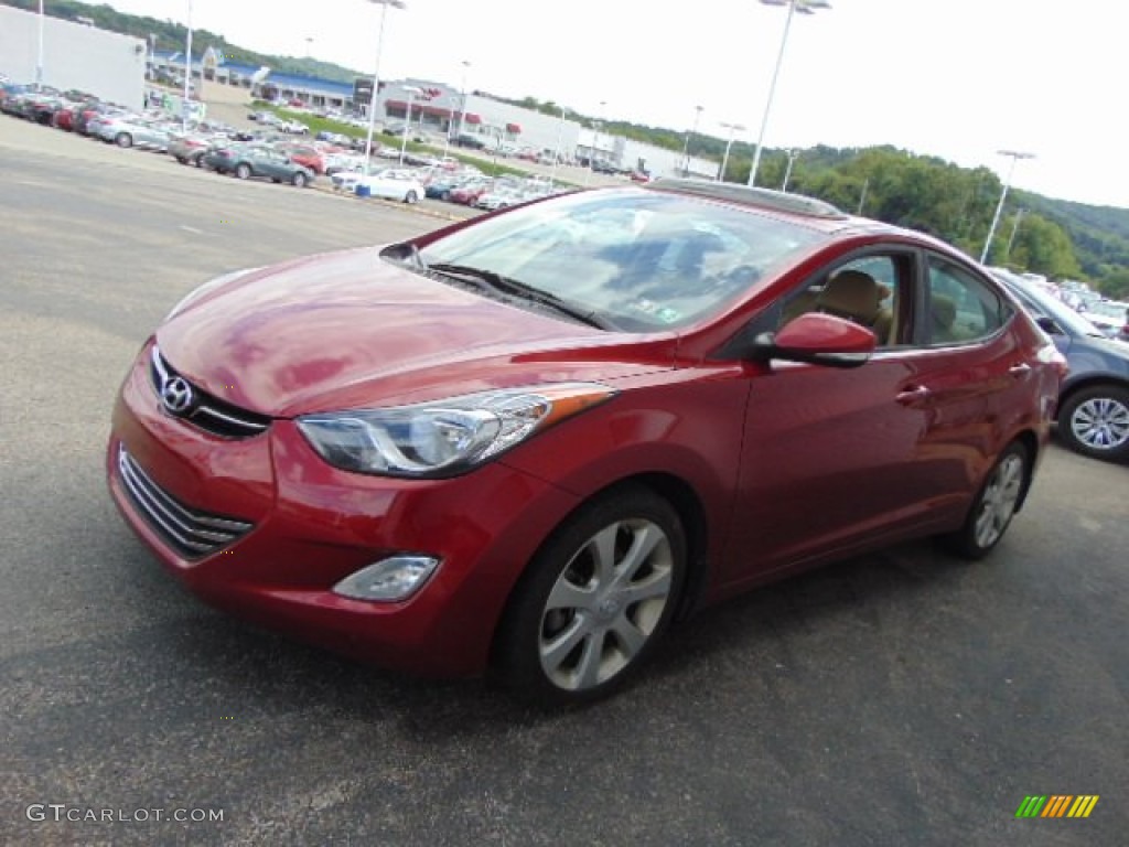 2013 Elantra Limited - Sparkling Ruby / Beige photo #6