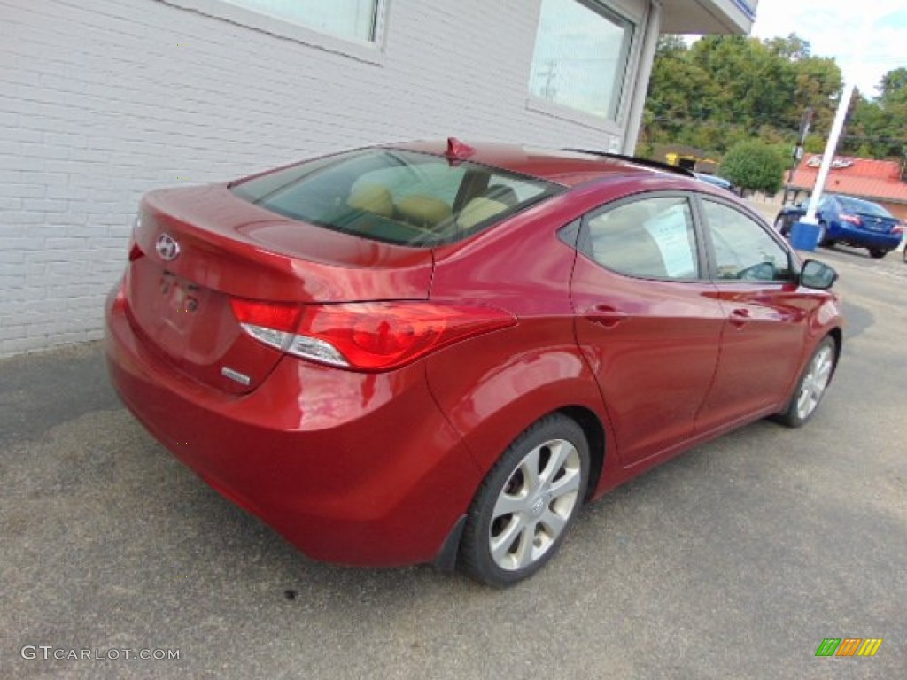 2013 Elantra Limited - Sparkling Ruby / Beige photo #8