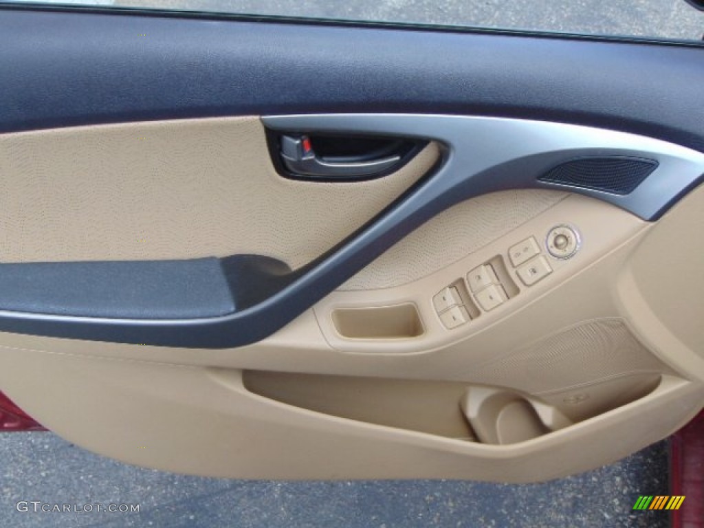 2013 Elantra Limited - Sparkling Ruby / Beige photo #10