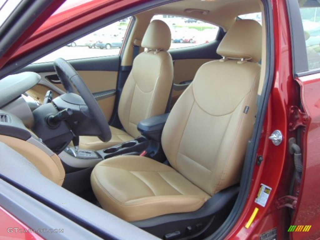 2013 Elantra Limited - Sparkling Ruby / Beige photo #13