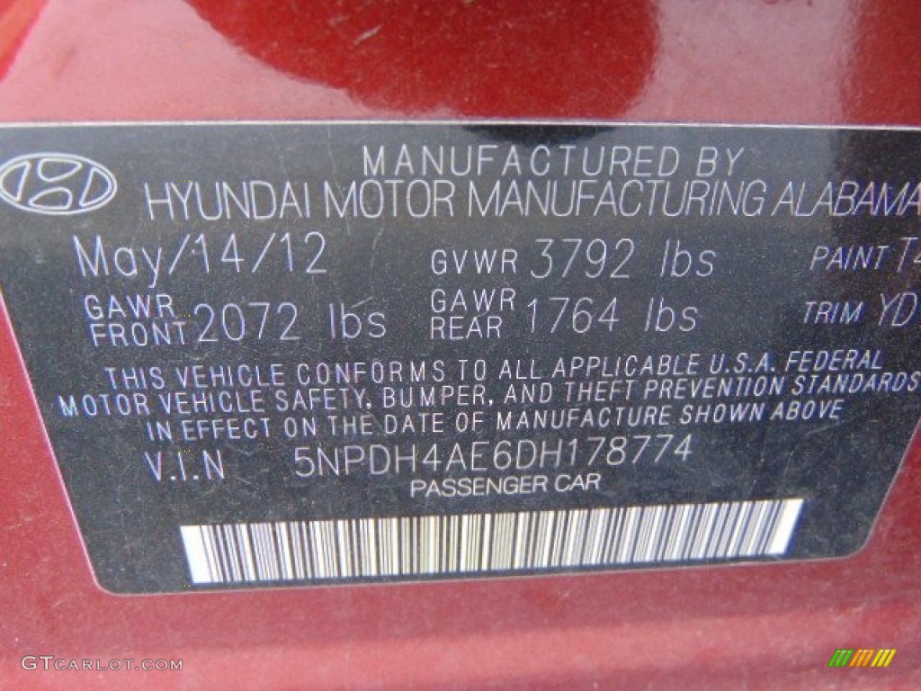 2013 Elantra Limited - Sparkling Ruby / Beige photo #24