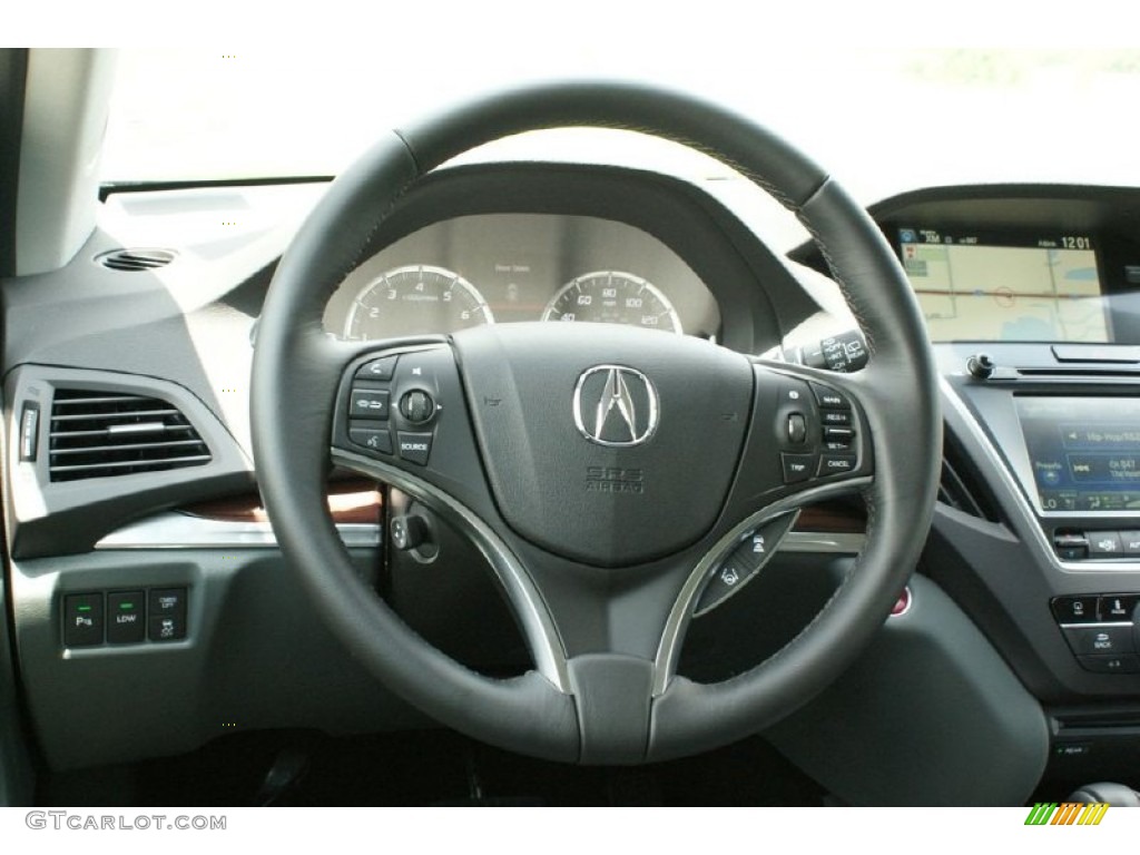 2015 Acura MDX SH-AWD Advance Eucalyptus Steering Wheel Photo #96674747