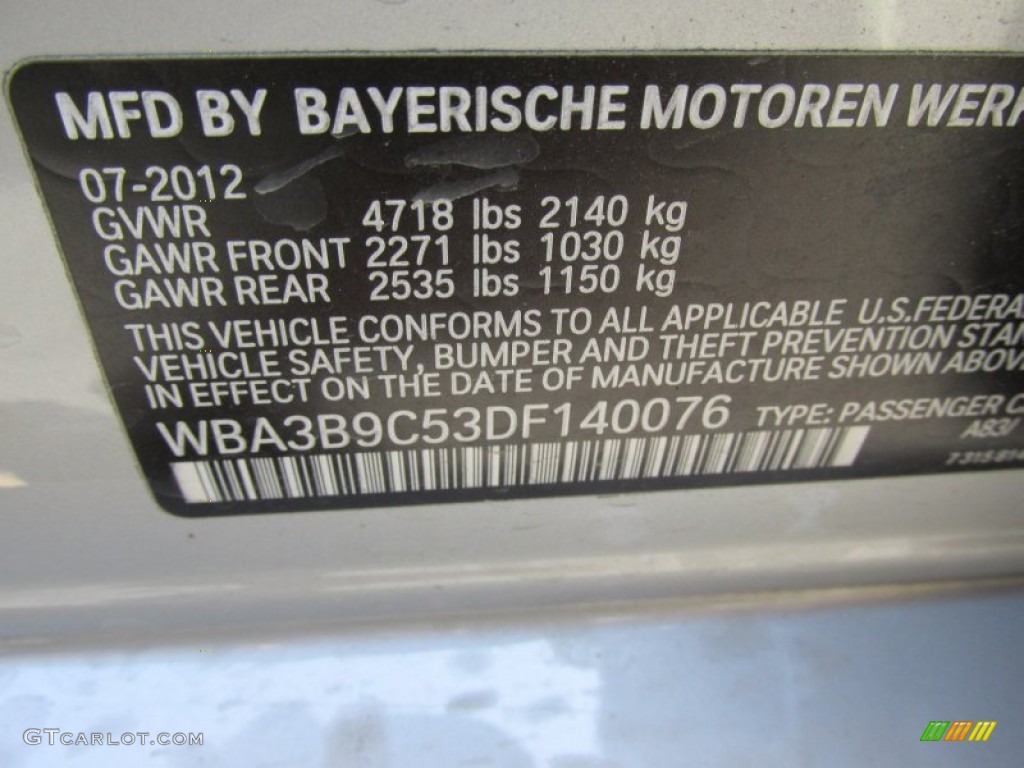 2013 3 Series 335i xDrive Sedan - Glacier Silver Metallic / Black photo #19