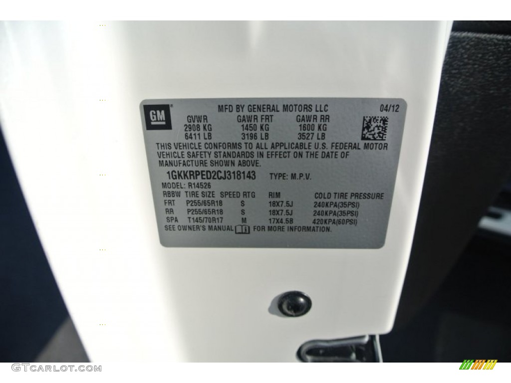 2012 Acadia SLE - Summit White / Light Titanium photo #7