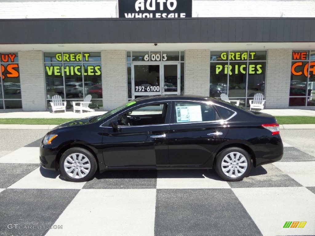 2014 Sentra S - Super Black / Charcoal photo #1