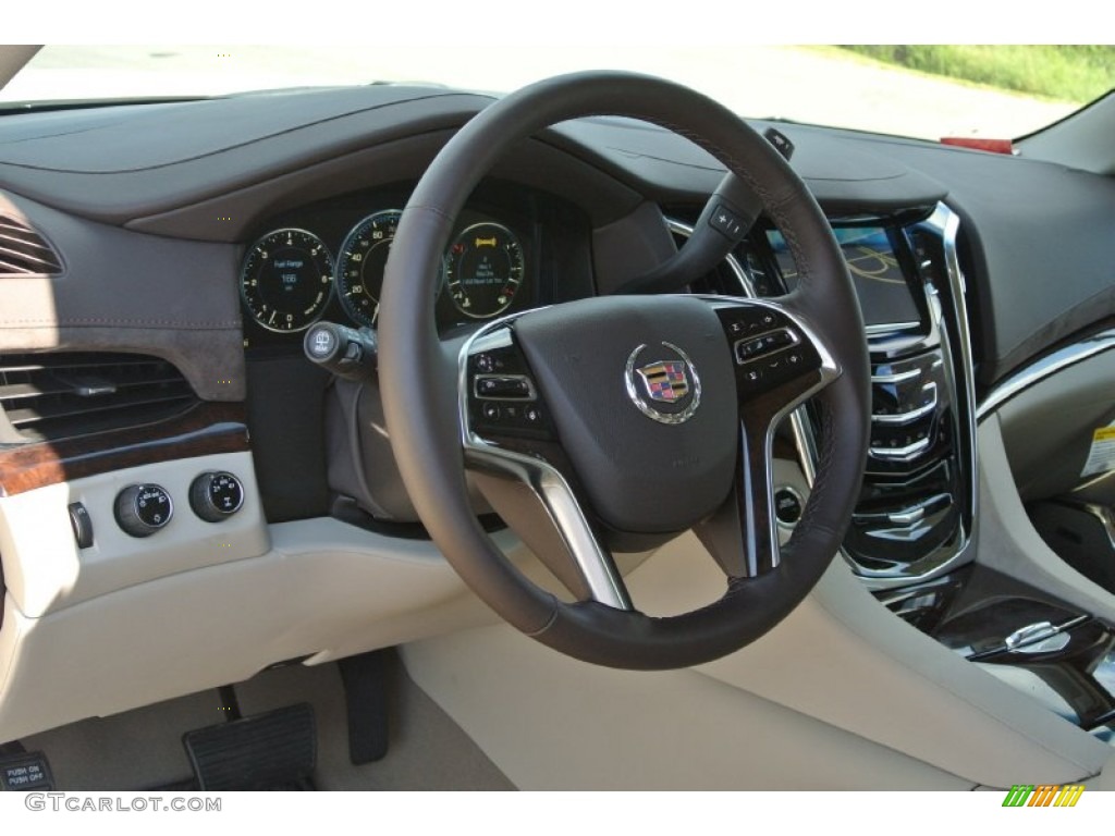 2015 Cadillac Escalade 4WD Shale/Cocoa Steering Wheel Photo #96690061